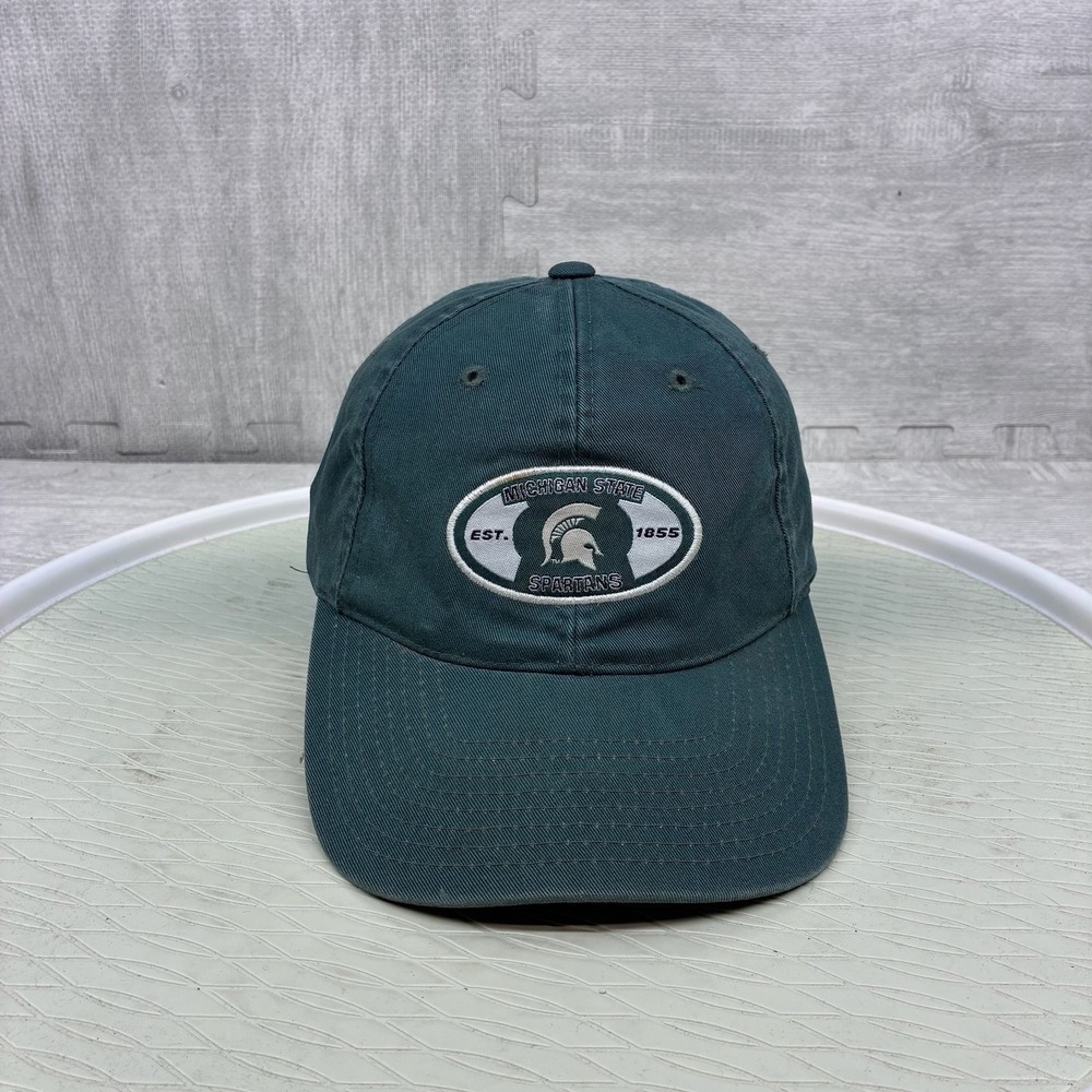 Michigan State Spartans Hat Cap Strap Back Mens Green Cotton Adjustable NCAA